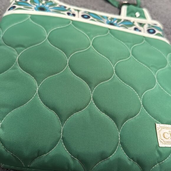 Cinda B Green Crossbody Purse Bag Adju Strap Quilted - Picture 2 of 9
